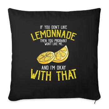 Lemon Design Lemonades Stand Boss Vente de citron - Housse de coussin décorative 45 x 45 cm - noir - Devant