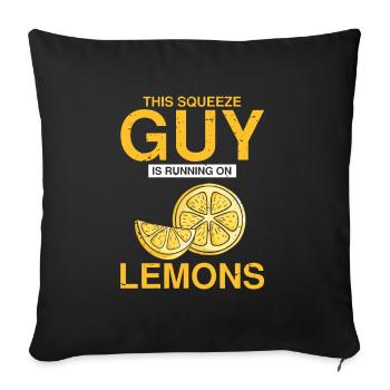 Lemon Design Lemonades Stand Boss Vente de citron - Housse de coussin décorative 45 x 45 cm - noir - Devant