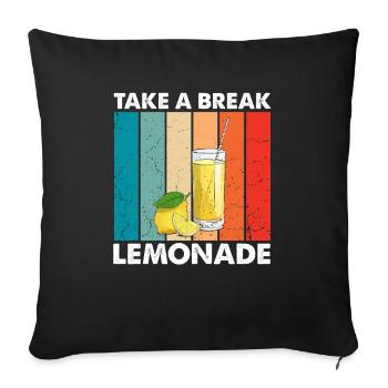 Lemonade Lemon Lemonade Lemonade Lemonade Stand Design - Sofa pillowcase 17,3'' x 17,3'' (45 x 45 cm) - black - Front