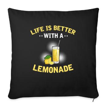 Lemon Design Lemonades Stand Boss Lemon Sale - Sofa pillowcase 17,3'' x 17,3'' (45 x 45 cm) - black - Front