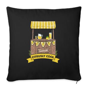 Lemon Design Lemonades Stand Boss Vente de citron - Housse de coussin décorative 45 x 45 cm - noir - Devant
