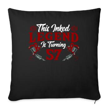 Cette légende de l’encre fête ses 57 ans. Grand 57e anniversaire - Housse de coussin décorative 45 x 45 cm - noir - Devant
