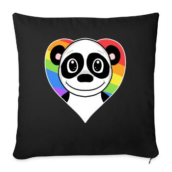 Gay Rainbow Panda LGBT - Sofa pillowcase 17,3'' x 17,3'' (45 x 45 cm) - black - Front
