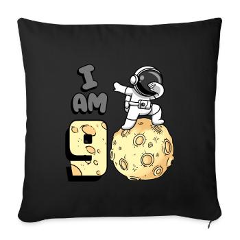 Je suis astronaute de 9 chambres enfant Moon Walker 9. - Housse de coussin décorative 45 x 45 cm - noir - Devant