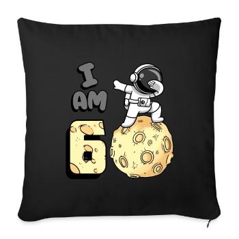 Je suis astronaute de 6 pièces enfant Moon Walker 6. - Housse de coussin décorative 45 x 45 cm - noir - Devant