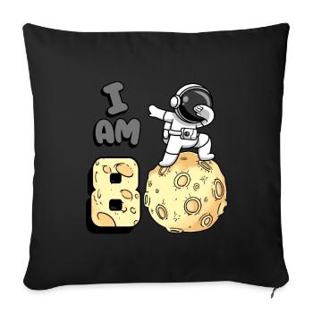 Je suis astronaute de 8 chambres enfant Moon Walker 8. - Housse de coussin décorative 45 x 45 cm - noir - Devant