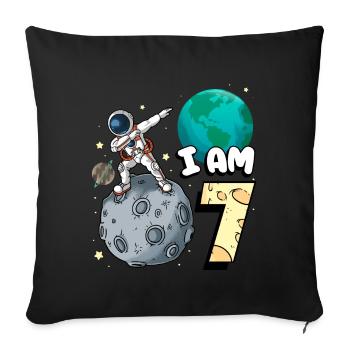 Je suis astronaute de 7 chambres enfant Moon Walker 7. - Housse de coussin décorative 45 x 45 cm - noir - Devant