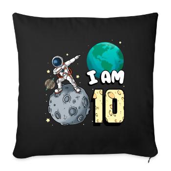 Je suis astronaute de 10 chambres enfant Moon Walker 10. - Housse de coussin décorative 45 x 45 cm - noir - Devant