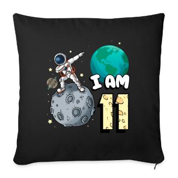 Je suis astronaute de 11 chambres enfant Moon Walker 11. - Housse de coussin décorative 45 x 45 cm - noir - Devant