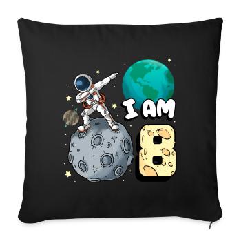 Je suis astronaute de 8 chambres enfant Moon Walker 8. - Housse de coussin décorative 45 x 45 cm - noir - Devant