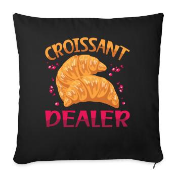 Croissant Händler | Backen Tshirt | - Sofakissenbezug 45 x 45 cm - Schwarz - Vorne