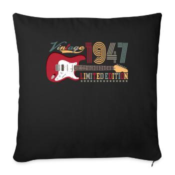 Vintage 1947 Édition Limitée 75ème anniversaire | - Housse de coussin décorative 45 x 45 cm - noir - Devant