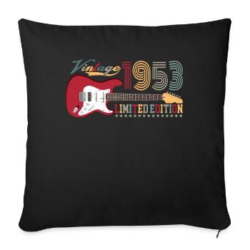 Vintage 1953 Édition Limitée 69ème anniversaire | - Housse de coussin décorative 45 x 45 cm - noir - Devant