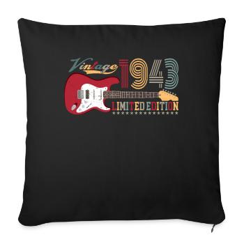 Vintage 1943 Édition Limitée 79ème anniversaire | - Housse de coussin décorative 45 x 45 cm - noir - Devant