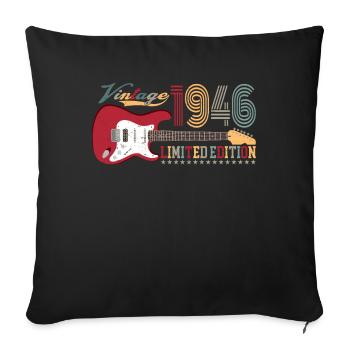 Vintage 1946 Édition Limitée 76ème anniversaire | - Housse de coussin décorative 45 x 45 cm - noir - Devant