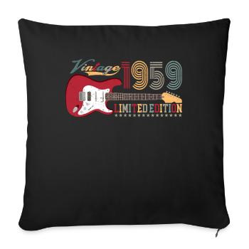 Vintage 1959 Édition Limitée 63ème anniversaire | - Housse de coussin décorative 45 x 45 cm - noir - Devant