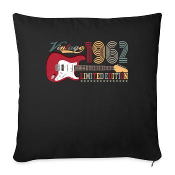 Vintage 1962 Édition Limitée 60e anniversaire | - Housse de coussin décorative 45 x 45 cm - noir - Devant
