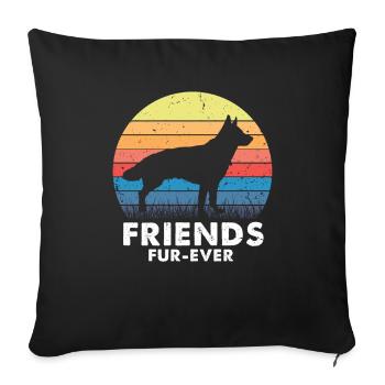 Militaire Design Chien de police Berger allemand - Housse de coussin décorative 45 x 45 cm - noir - Devant