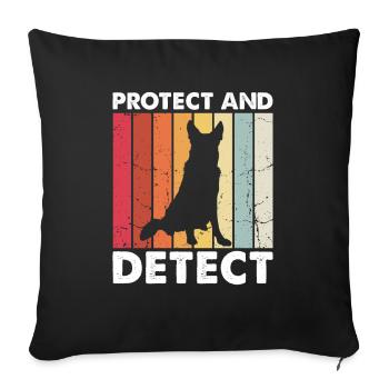 Militaire Design Chien de police Berger allemand - Housse de coussin décorative 45 x 45 cm - noir - Devant