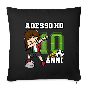 Soccer Girl It's My 10 Birthday Italian - Sofa pillowcase 17,3'' x 17,3'' (45 x 45 cm) - black - Front