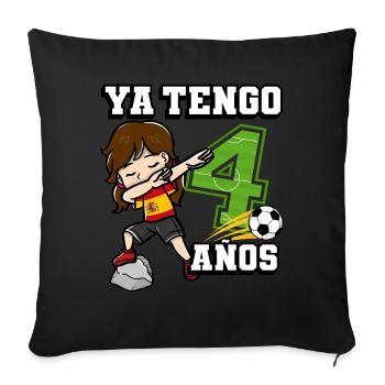 Football girl c’est mon 8ème anniversaire espagnol - Housse de coussin décorative 45 x 45 cm - noir - Devant