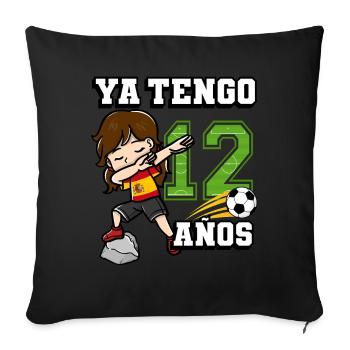 Football Girl I'm already 12 birthday - Sofa pillowcase 17,3'' x 17,3'' (45 x 45 cm) - black - Front