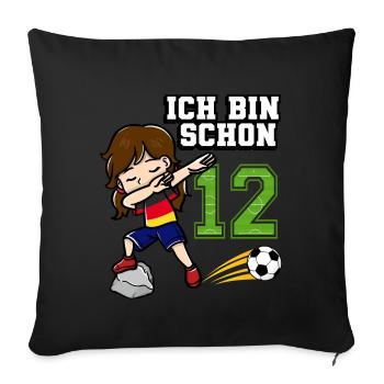 Football Girl I'm already 12 birthday - Sofa pillowcase 17,3'' x 17,3'' (45 x 45 cm) - black - Front