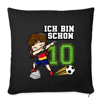 Football Girl I'm already 10 birthday - Sofa pillowcase 17,3'' x 17,3'' (45 x 45 cm) - black - Front