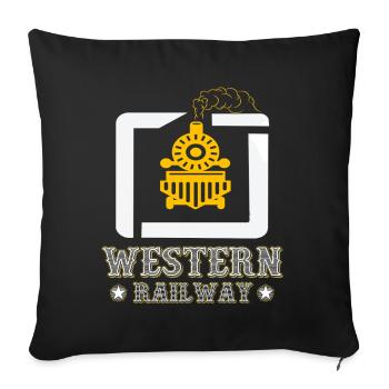 Westliche Eisenbahn Lokomotive - Sofakissenbezug 45 x 45 cm - Schwarz - Vorne