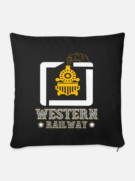 Westliche Eisenbahn Lokomotive - Sofakissenbezug 45 x 45 cm - Schwarz