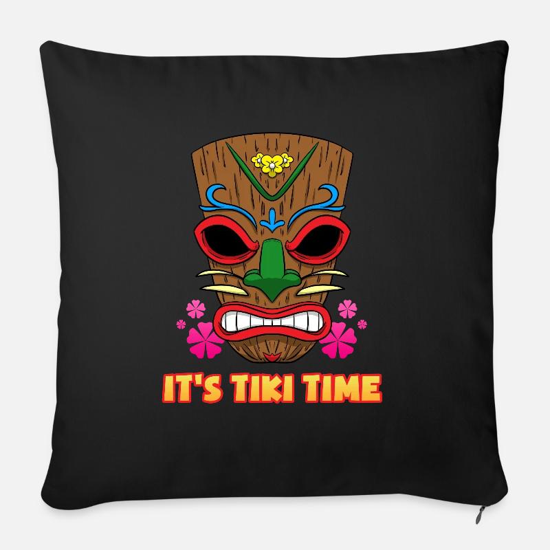 It's Tiki Time Party Urlaub Hawaii - Sofakissenbezug 45 x 45 cm - Schwarz
