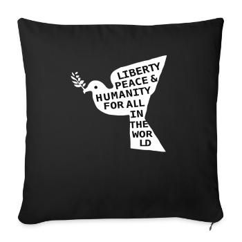 World Peace On Earth Conscious Humanity & Love - Sofa pillowcase 17,3'' x 17,3'' (45 x 45 cm) - black - Front