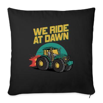 We Ride At Dawn Dad Lawn Mower Make Laugh Day Yard - Sofa pillowcase 17,3'' x 17,3'' (45 x 45 cm) - black - Front