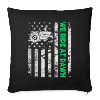 We Ride At Dawn Dad Lawn Mower Make Laugh Day Yard - Sofa pillowcase 17,3'' x 17,3'' (45 x 45 cm) - black - Front