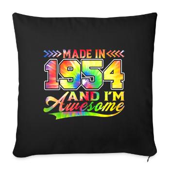 Made In 1954 And I Am Awesome Tie Dye Colorful - Sofa pillowcase 17,3'' x 17,3'' (45 x 45 cm) - black - Front