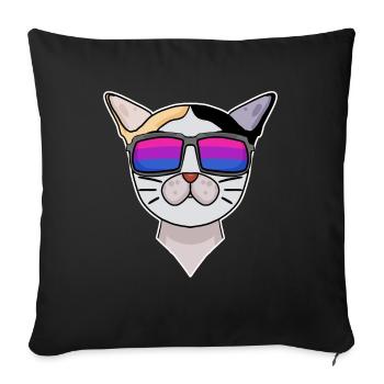 Bisexual Japanese Bobtail Cat Gift - Sofa pillowcase 17,3'' x 17,3'' (45 x 45 cm) - black - Front