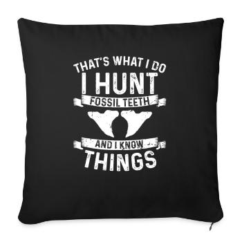 Conception de l’archéologie fossile Fossiles Chasseurs de fossiles - Housse de coussin décorative 45 x 45 cm - noir - Devant
