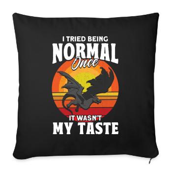 Une fois, j’ai essayé d’être un dragon normal - Housse de coussin décorative 45 x 45 cm - noir - Devant