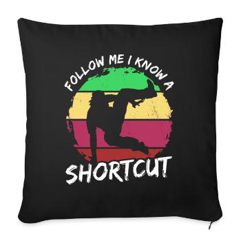 Parkour Suivez-moi, je connais un raccourci - Housse de coussin décorative 45 x 45 cm - noir - Devant