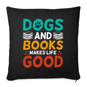 Book Is Good Cat Makes It Better | - Housse de coussin décorative 45 x 45 cm - noir - Devant