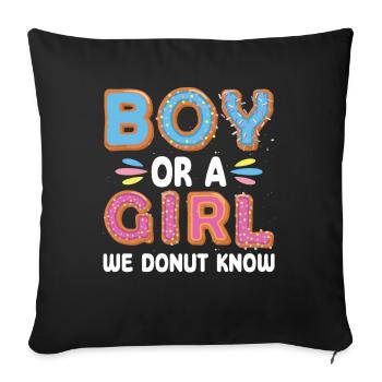 Garçon ou fille que nous connaissons - Housse de coussin décorative 45 x 45 cm - noir - Devant