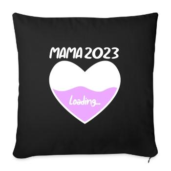 Mom 2023 Mother Pregnancy Pregnant - Sofa pillowcase 17,3'' x 17,3'' (45 x 45 cm) - black - Front