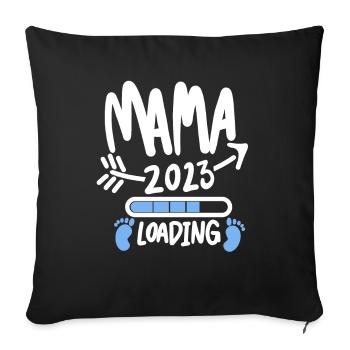 Mom 2023 Mother Pregnancy Pregnant - Sofa pillowcase 17,3'' x 17,3'' (45 x 45 cm) - black - Front
