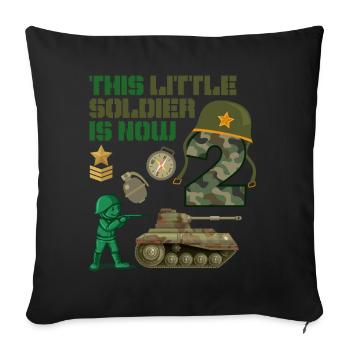 This Little Soldier Is Now 2 Army Tank 2nd - Sofa pillowcase 17,3'' x 17,3'' (45 x 45 cm) - black - Front