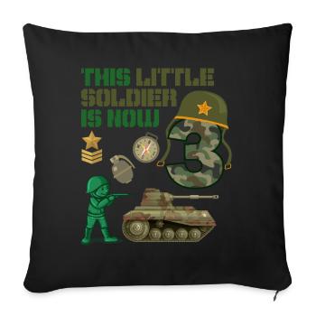 This Little Soldier is Now 3 Army Tank 3rd - Sofa pillowcase 17,3'' x 17,3'' (45 x 45 cm) - black - Front
