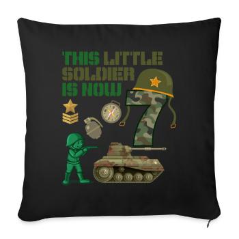 This little soldier is now 7 Army Tank 7. - Sofa pillowcase 17,3'' x 17,3'' (45 x 45 cm) - black - Front