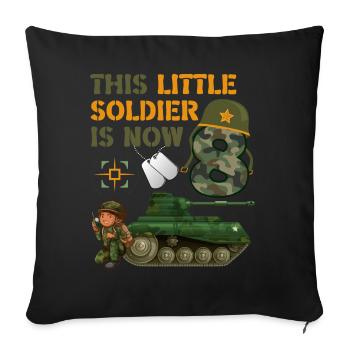 This little soldier is now 8 Army Tank 8. - Sofa pillowcase 17,3'' x 17,3'' (45 x 45 cm) - black - Front