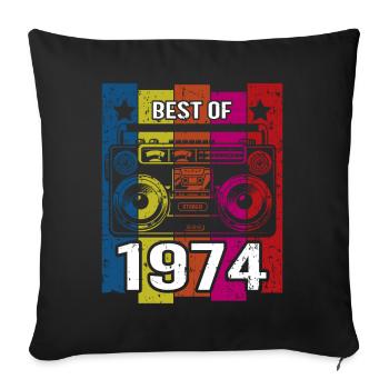 Best Of 1974 Stereo Radio Kassettenspieler - Sofakissenbezug 45 x 45 cm - Schwarz - Vorne