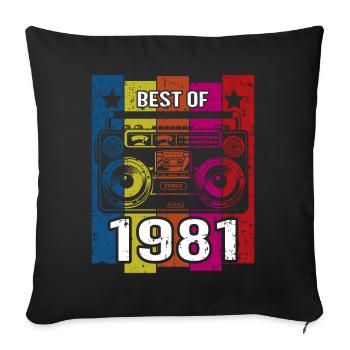 Best Of 1981 Stereo Radio Kassettenspieler - Sofakissenbezug 45 x 45 cm - Schwarz - Vorne