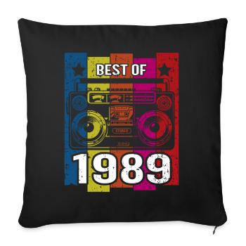 Best Of 1989 Stereo Radio Kassettenspieler - Sofakissenbezug 45 x 45 cm - Schwarz - Vorne